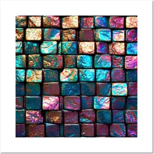 Metallic Iridescent Tiles Wall Posters and Art